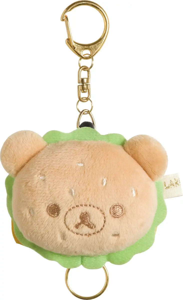 San-X Rilakkuma Plush Hamburger Reel Keychain Ay29101- Japan Figure Store - #1 Bring To You The Best Japanese Goods