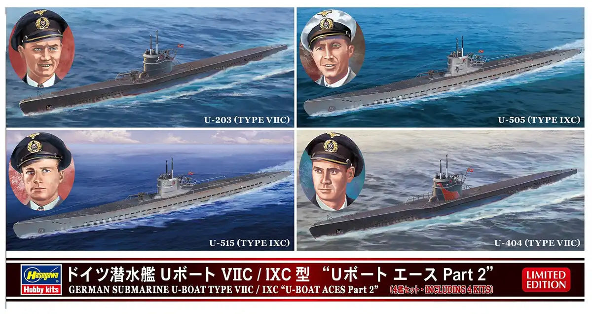 Hasegawa 1/700 German Navy Submarine U-Boat Viic/Ixc Ace Part 2 Model 30040- Japan Figure Store - #1 Bring To You The Best Japanese Goods