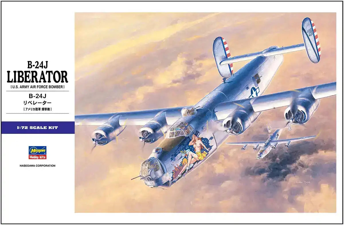 HASEGAWA 1/72 B-24J Liberartor U.S. Army Air Force Bomber Plastic Model- Japan Figure Store - #1 Bring To You The Best Japanese Goods