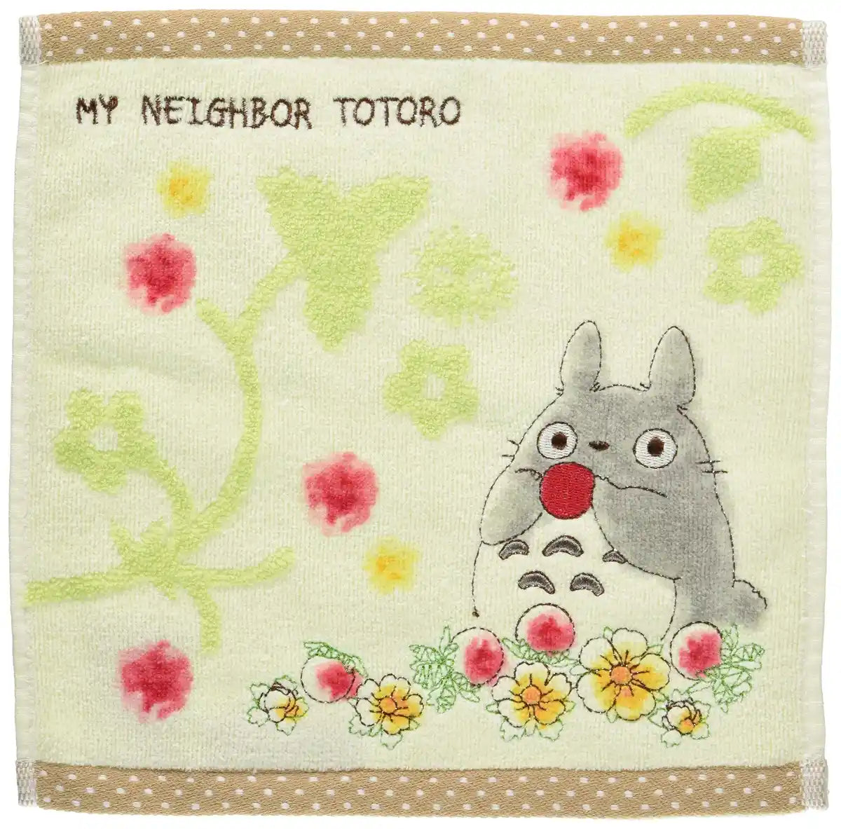 Marushin Hand Towel Ghibli My Neighbor Totoro 25X25Cm Yokubari Strawberry 100% Cotton 1005034500- Japan Figure Store - #1 Bring To You The Best Japanese Goods