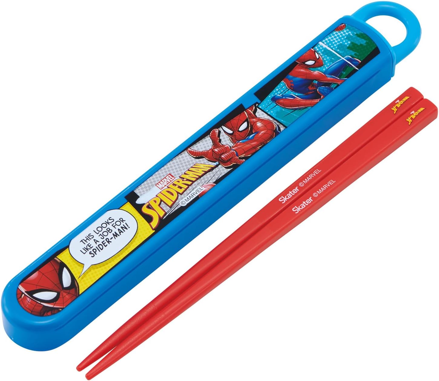 Set de baguettes antibactériennes pour enfants Skater Spider-Man 16,5 cm fabriquées au Japon