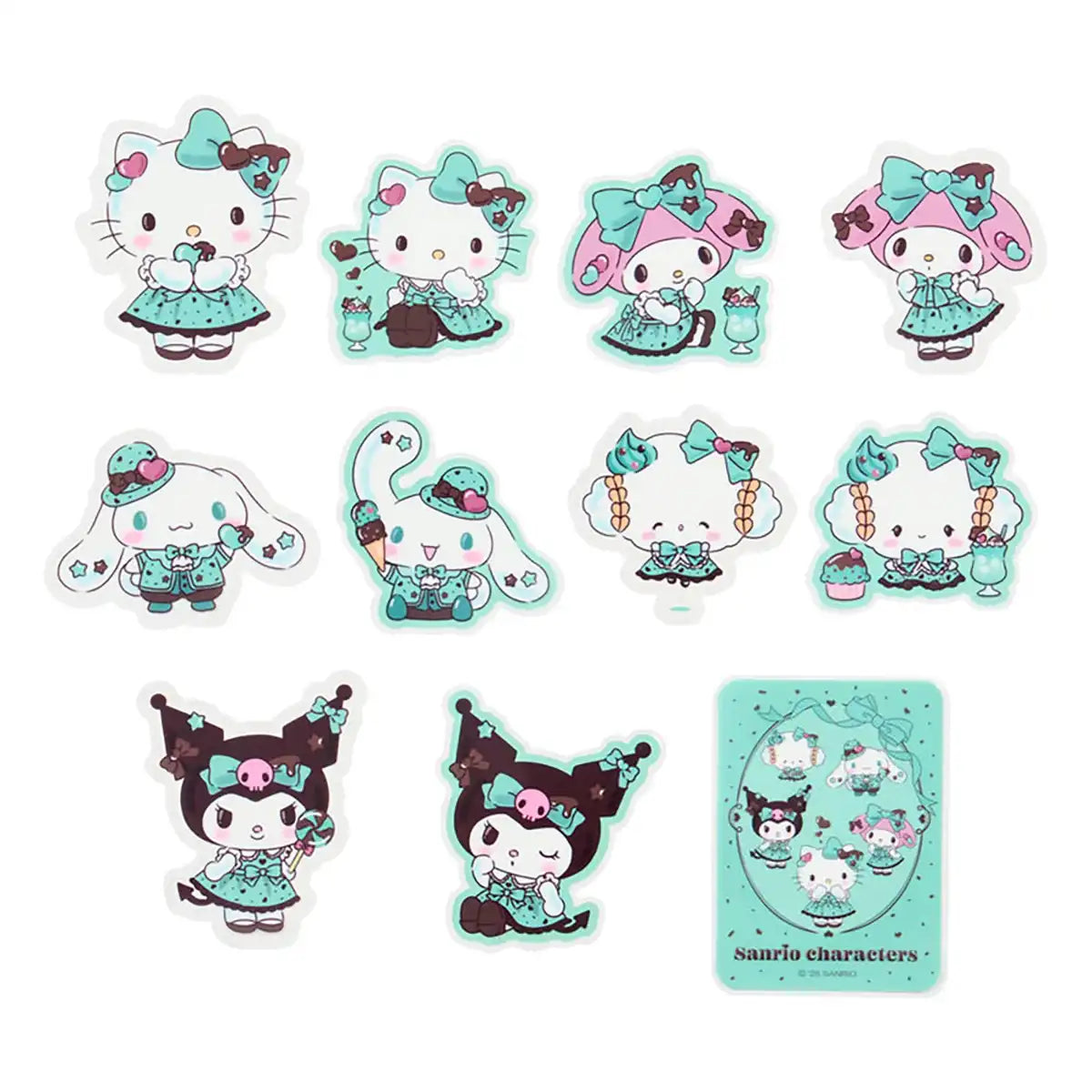 Sanrio Sticker Set Chocolate Mint Transparent PVC Material 444383