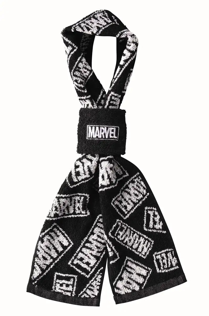 MARUSHIN Marvel Scarf Towel With Wristband Black- Japan Figure Store - #1 Bring To You The Best Japanese Goods