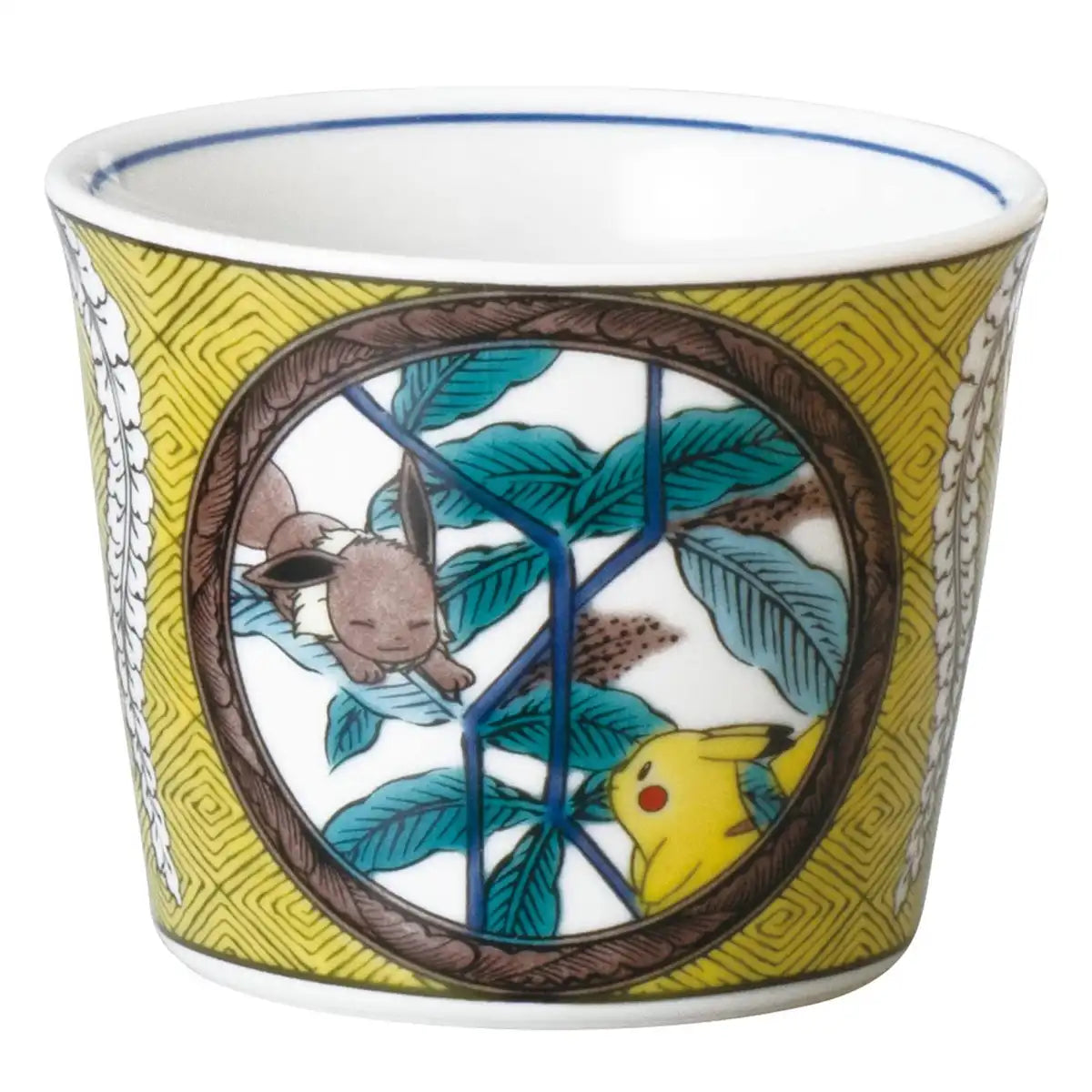 Pokemon Center Kutani Ware Soba Bowl Pikachu & Eevee Fujima Leaf Pattern- Japan Figure Store - #1 Bring To You The Best Japanese Goods