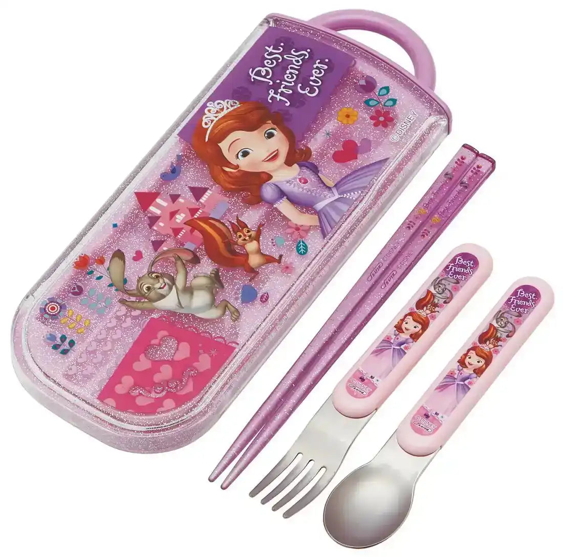 Skater Trio Set - Disney Sofia 17 Sliding Chopsticks Spoon and Fork Set- Japan Figure Store - #1 Bring To You The Best Japanese Goods