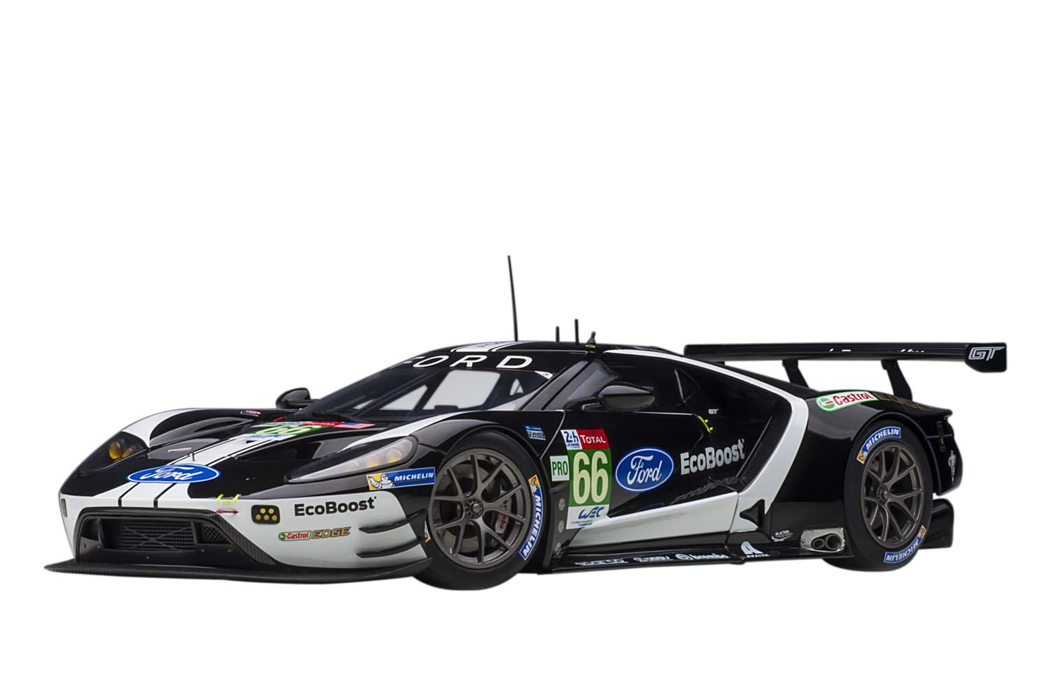 Autoart 1/18 Ford GT 2019 #66 Le Mans 24H LMGTE Pro Black/White Model 81910- Japan Figure Store - #1 Bring To You The Best Japanese Goods