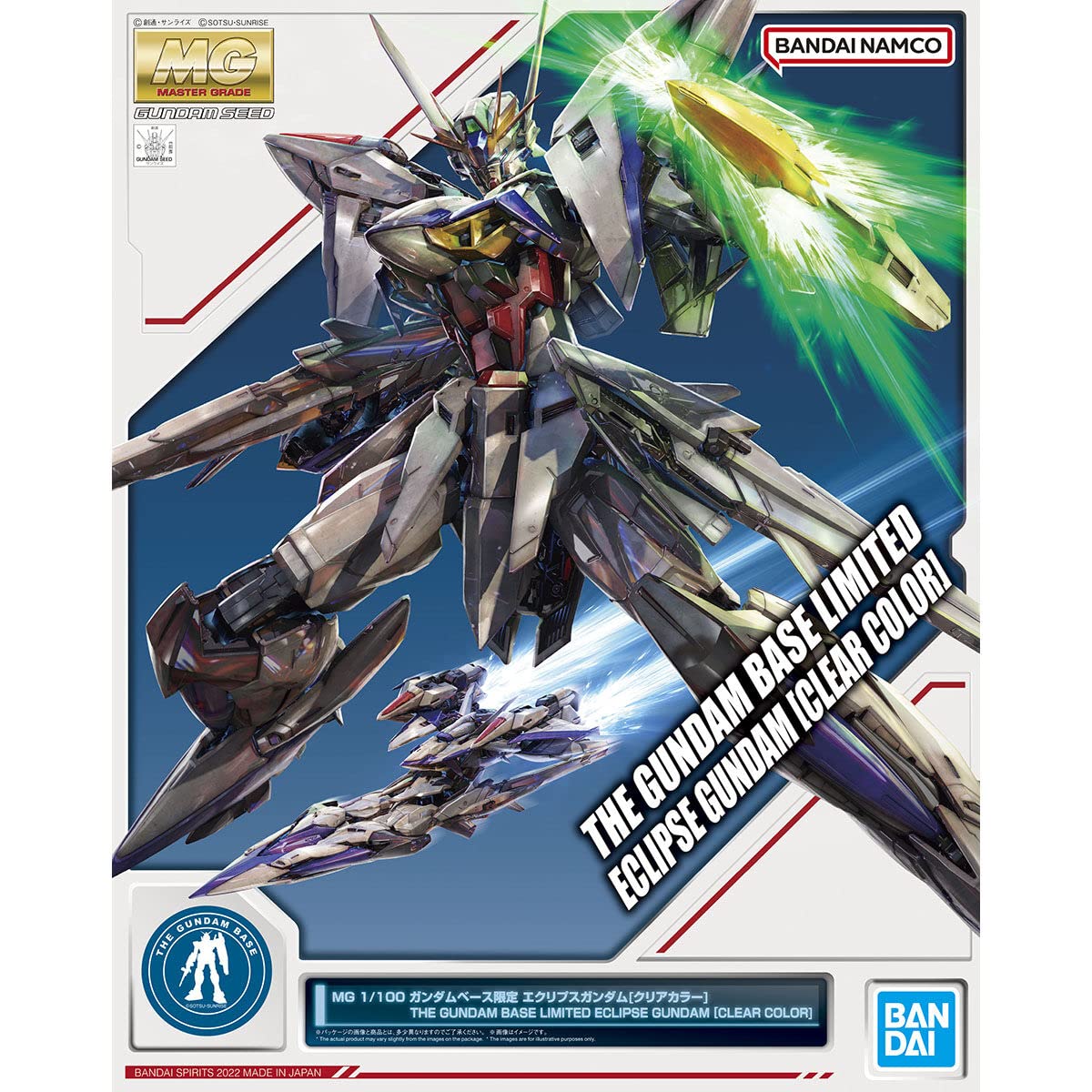 Bandai MG 1/100 Gundam Base Eclipse Gundam Clear Color Seed Model Kit