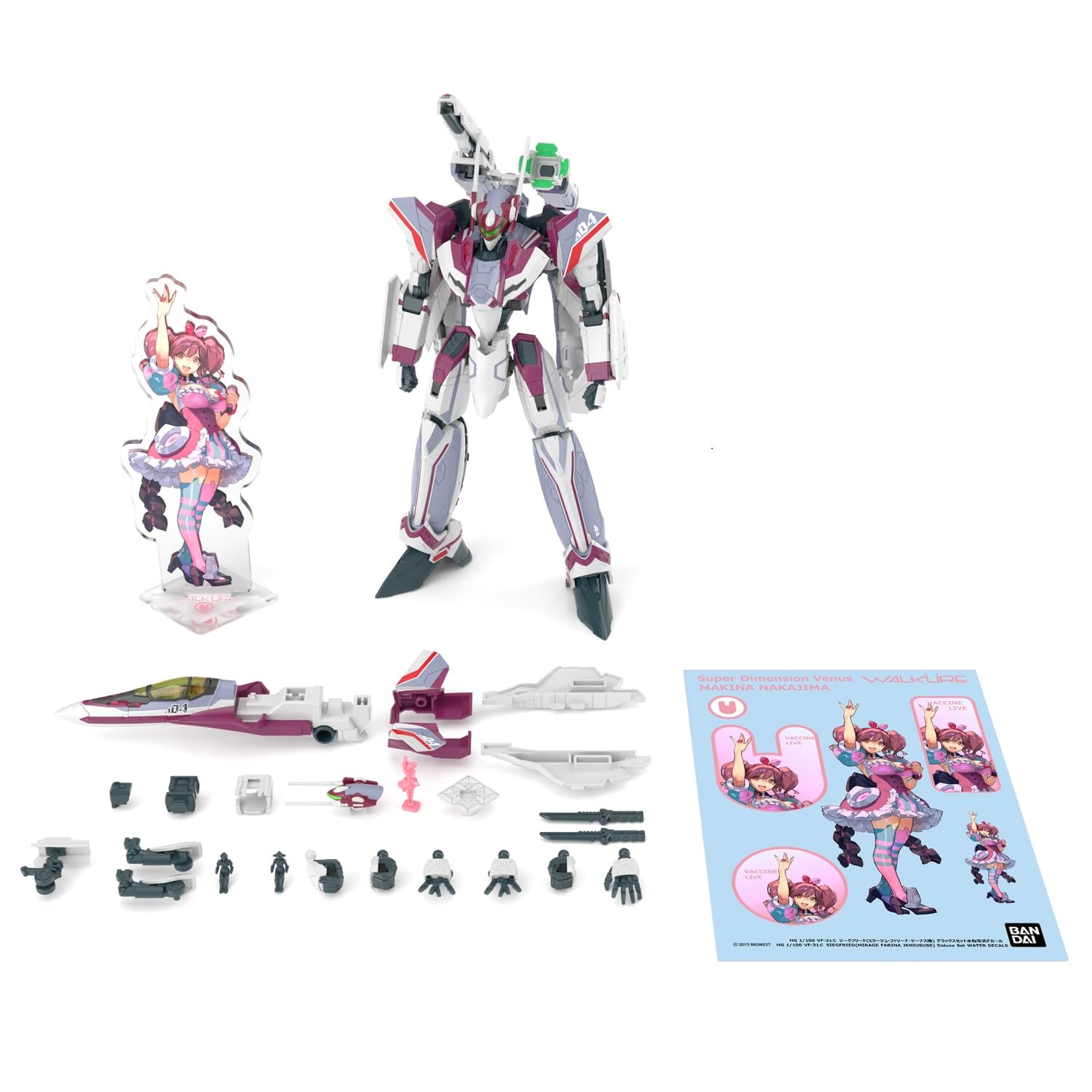 Bandai Spirits Macross Delta VF-31C Siegfried Model Kit 1/100 Scale Deluxe Set