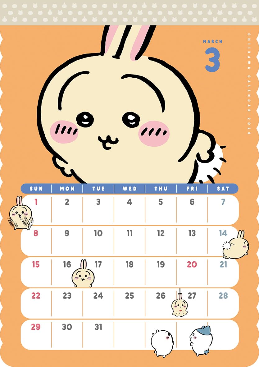 Parco Chiikawa 2026 Wandkalender Monatsplaner mit niedlichen Illustrationen