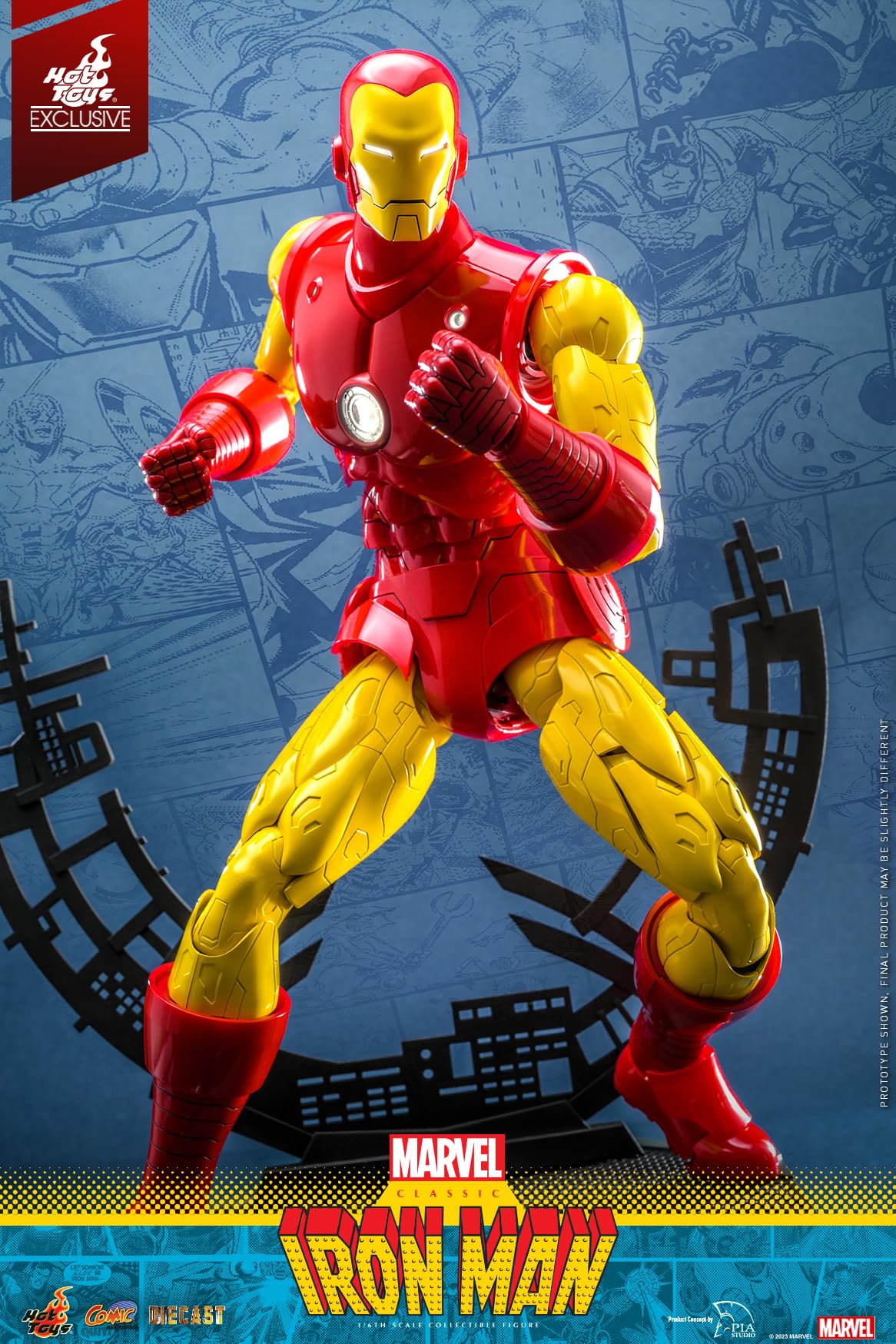 Hot Toys Comic Masterpiece Diecast Marvel Iron Man 1/6 Scale Figure Classic