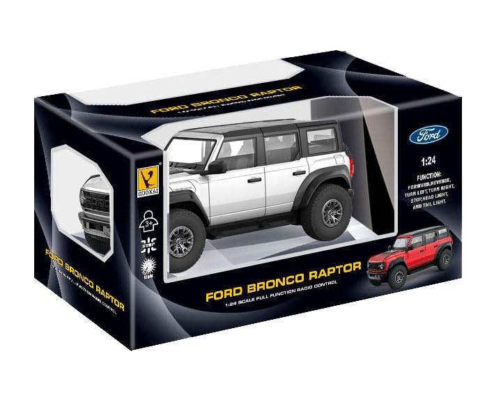 Doyusha 2.4Ghz Ford Bronco Raptor White Electric RC Model 1/24 Scale