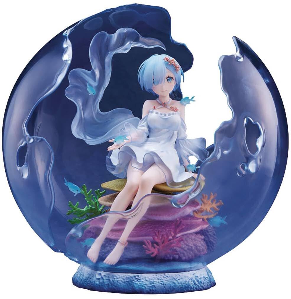 Furyu Re:Zero Rem Aqua Orb 1/7 Scale PVC Figure Collectible Toy