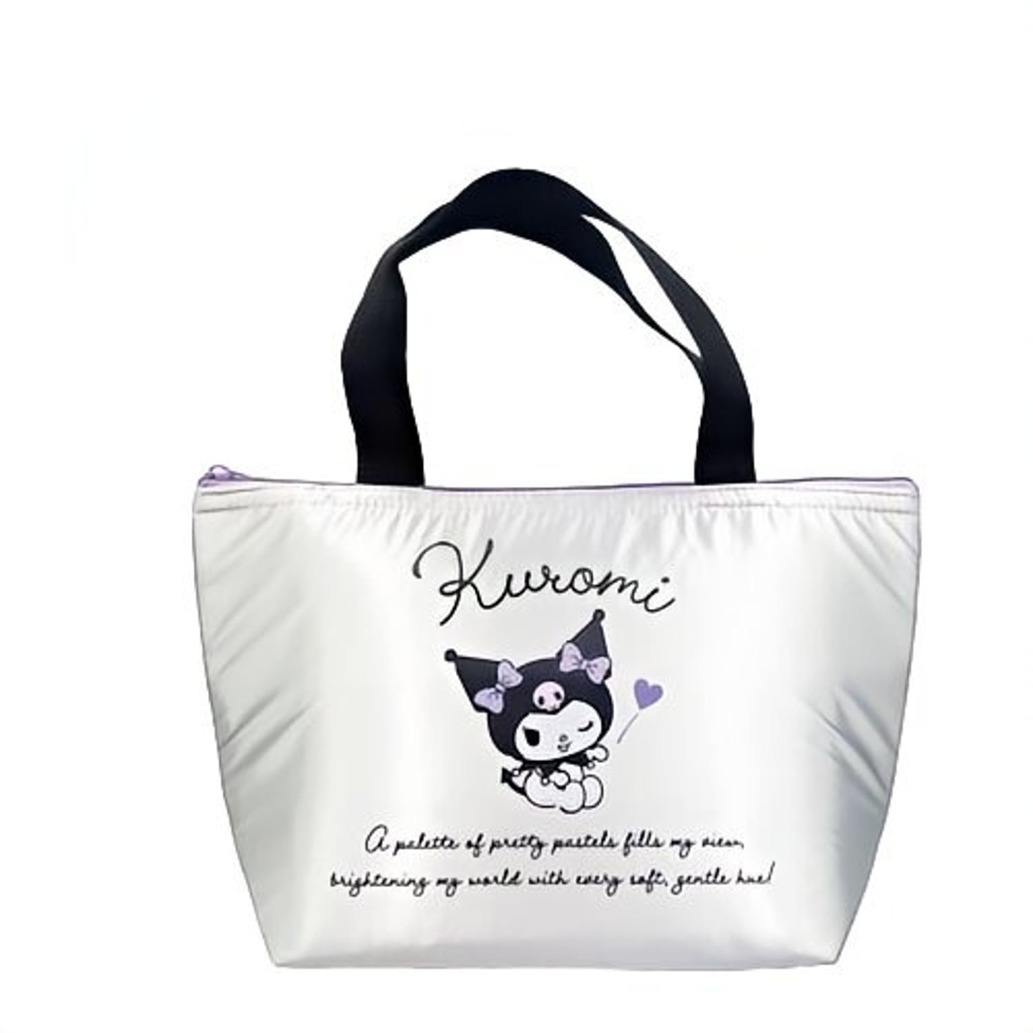 San-X Silver Kuromi Lunch Tote Bag by Hatayama Shoji 19x32x11cm- Japan Figure Store - #1 Bring To You The Best Japanese Goods