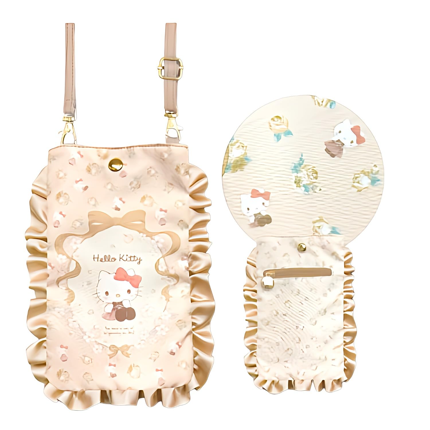 San-X Hello Kitty Shoulder Pochette Frill H19 X W11.5 X D2Cm Red- Japan Figure Store - #1 Bring To You The Best Japanese Goods