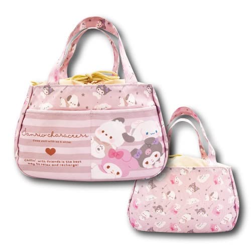 San-X Hatayama Shoji Tote Bag with Drawstring featuring Sanrio Characters 33200949- Japan Figure Store - #1 Bring To You The Best Japanese Goods