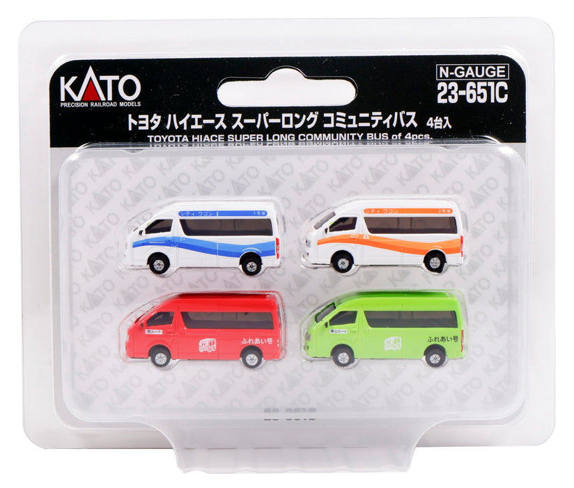 Kato N Gauge Toyota Hiace Super Long Bus 4-Pack Diorama Supplies- Japan Figure Store - #1 Bring To You The Best Japanese Goods