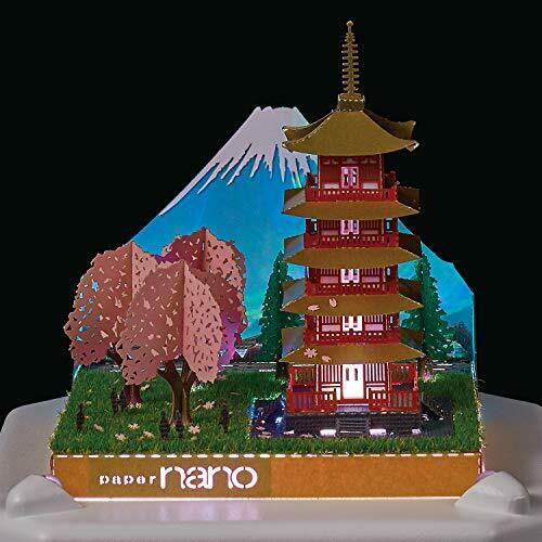 Kawada Pn-144 Papernano Five-storied Pagoda & Mt.fuji Cherry Blossoms- Japan Figure Store - #1 Bring To You The Best Japanese Goods