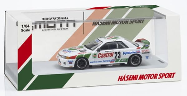 Voiture miniature Kyosho 1/64ème échelle Castrol Skyline GT-R R32 1990 avec éclairage LED