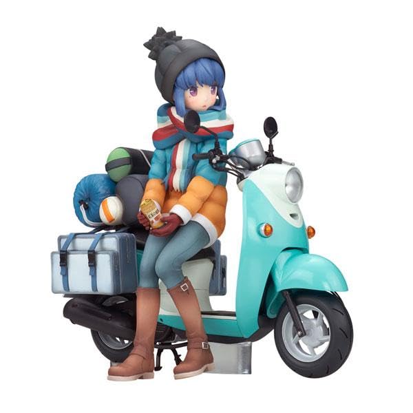 Figurine de collection Alter Laid-Back Camp Shima Rin avec scooter à l'échelle 1/10