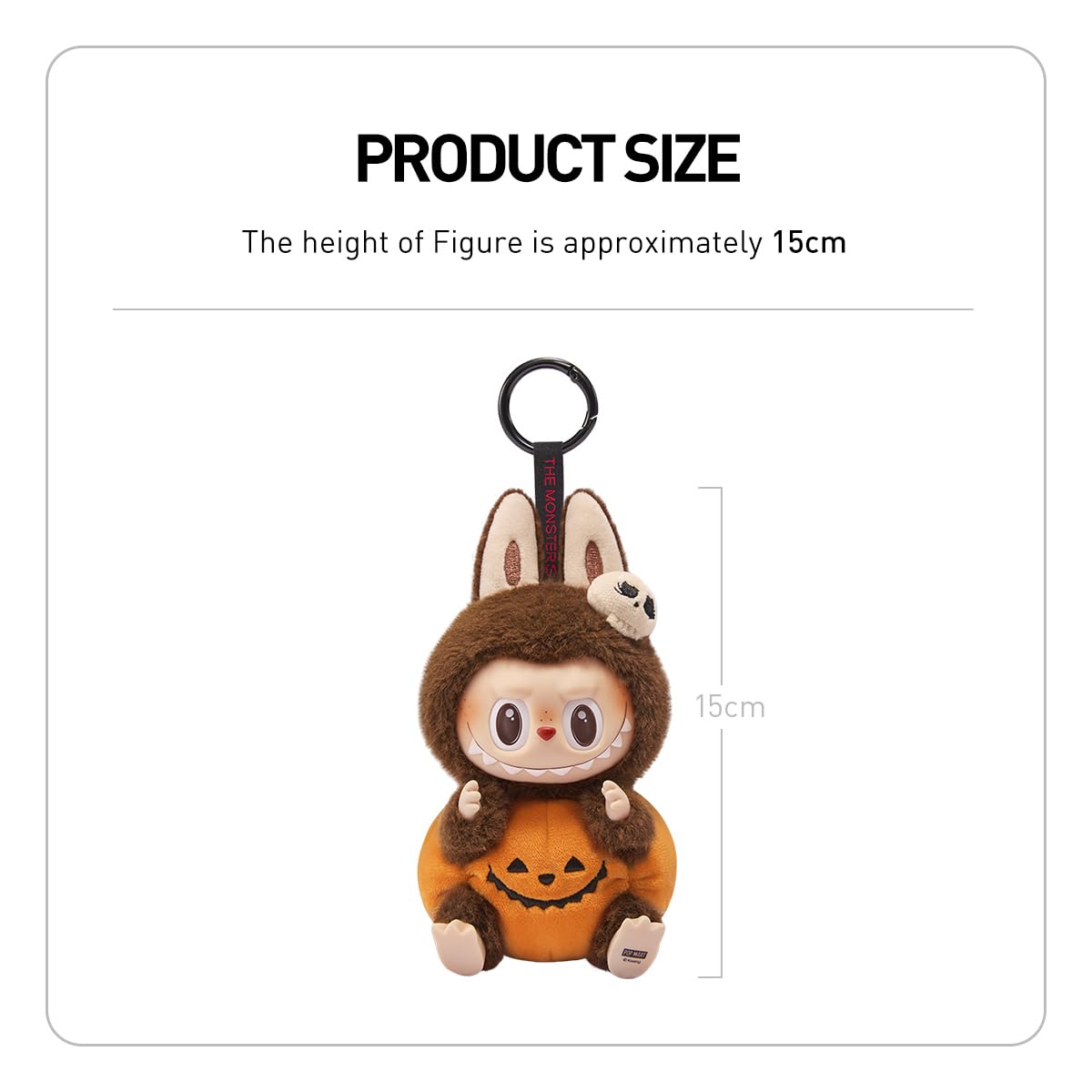 Pendentif en peluche en vinyle Pop Mart - Série citrouilles d'Halloween - Motif assis