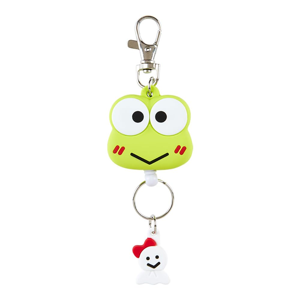 Sanrio Kerokerokeroppi Face-Shaped Reel Keychain 13.5x4.2x1.8 cm Mascot- Japan Figure Store - #1 Bring To You The Best Japanese Goods