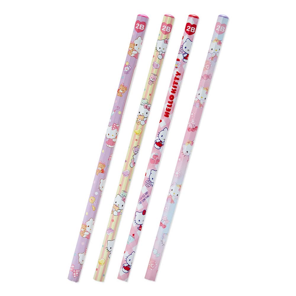 Sanrio Hello Kitty 2B Pencil Set of 4 for School and Office Use- Japan Figure Store - #1 Bring To You The Best Japanese Goods