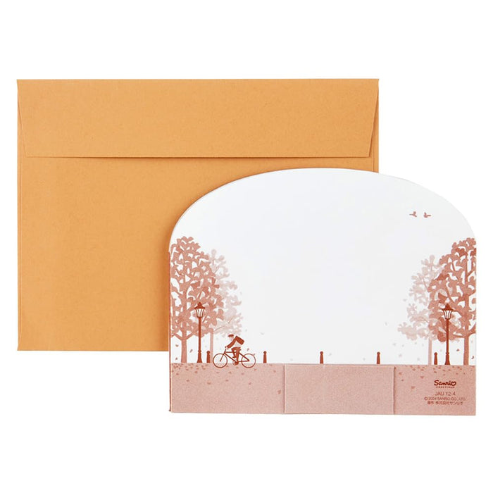 Sanrio Autumn Ginkgo Tree Town Greeting Card 12-4 844276- Japan Figure Store - #1 Bring To You The Best Japanese Goods