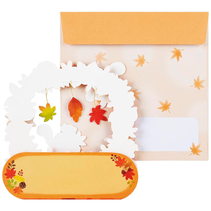 Sanrio Autumn Squirrel Greeting Card with Arch of Leaves - Overseas Shipping Available- Japan Figure Store - #1 Bring To You The Best Japanese Goods