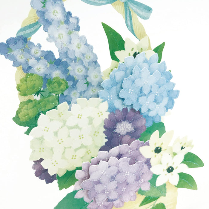 Sanrio Message Card Early Summer Hydrangea Basket Greeting Card Available Worldwide- Japan Figure Store - #1 Bring To You The Best Japanese Goods