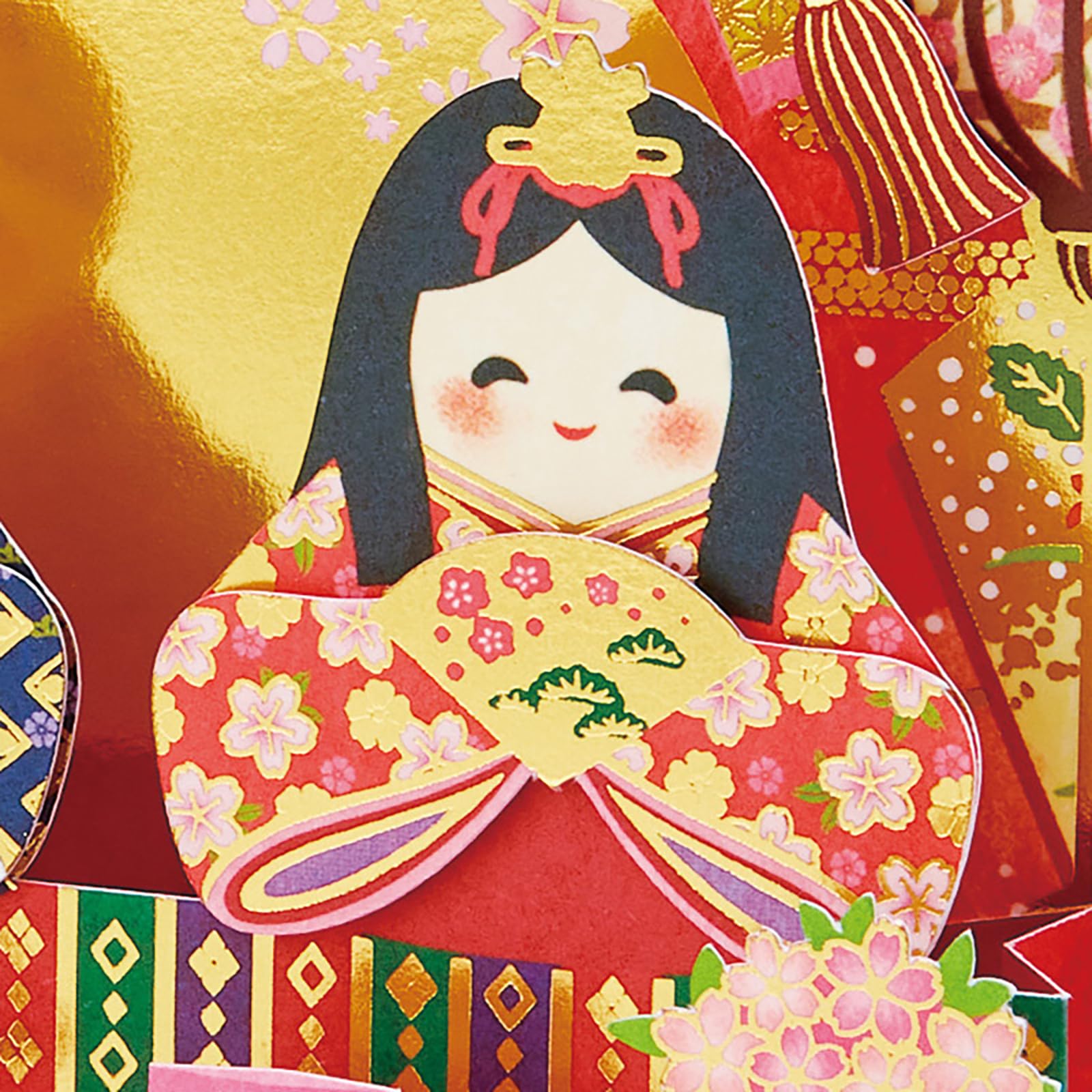 Sanrio Hinamatsuri Fan-Shaped Prince and Princess Greeting Card with Overseas Shipping- Japan Figure Store - #1 Bring To You The Best Japanese Goods