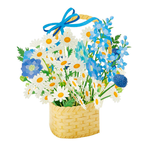Sanrio Blue Flower Basket Laser Cut Greeting Card - Overseas Shipping Available- Japan Figure Store - #1 Bring To You The Best Japanese Goods