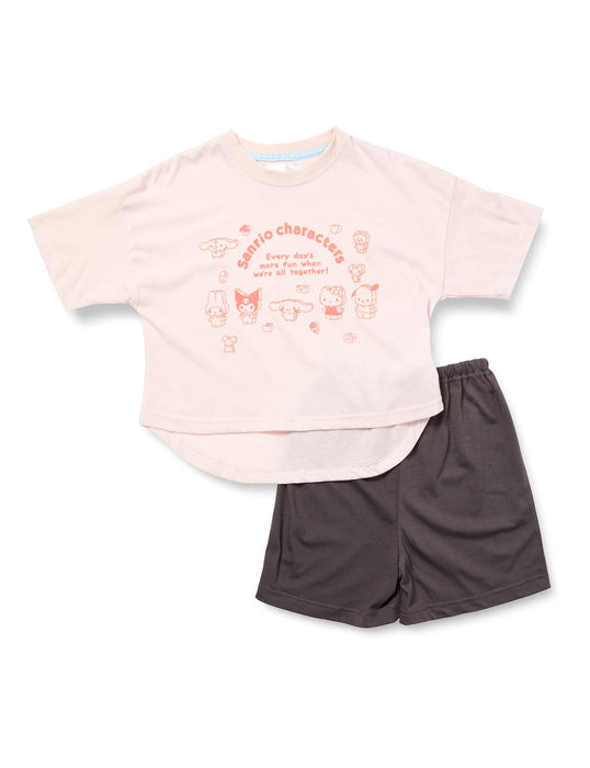 Sanrio Girls Long Sleeve Jersey Pajama Set- Japan Figure Store - #1 Bring To You The Best Japanese Goods