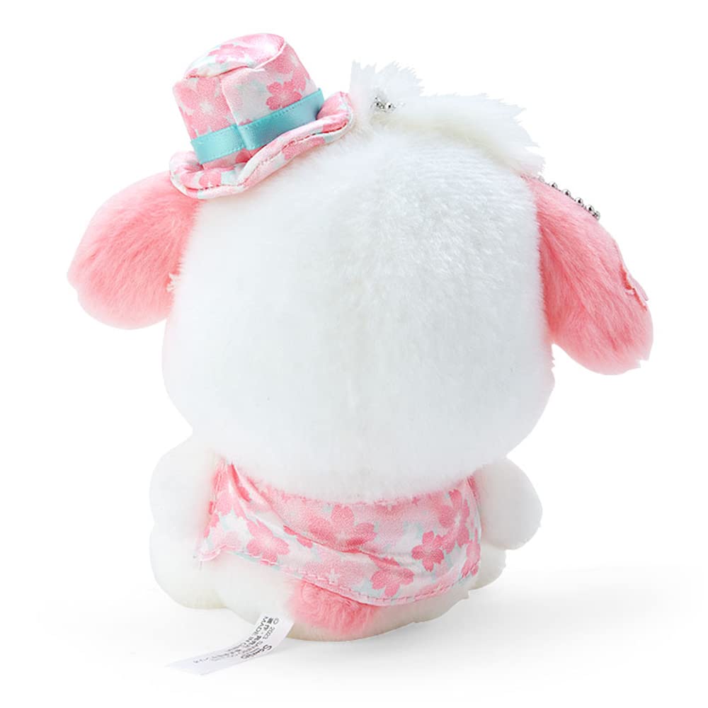 Sanrio Pochacco Sakura Dress Mascot Holder - Adorable Plush Keychain- Japan Figure Store - #1 Bring To You The Best Japanese Goods