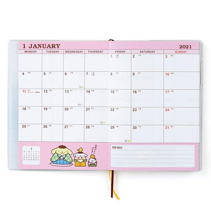 Sanrio Pompompurin 2021 B6 Diary Block Type Planner- Japan Figure Store - #1 Bring To You The Best Japanese Goods