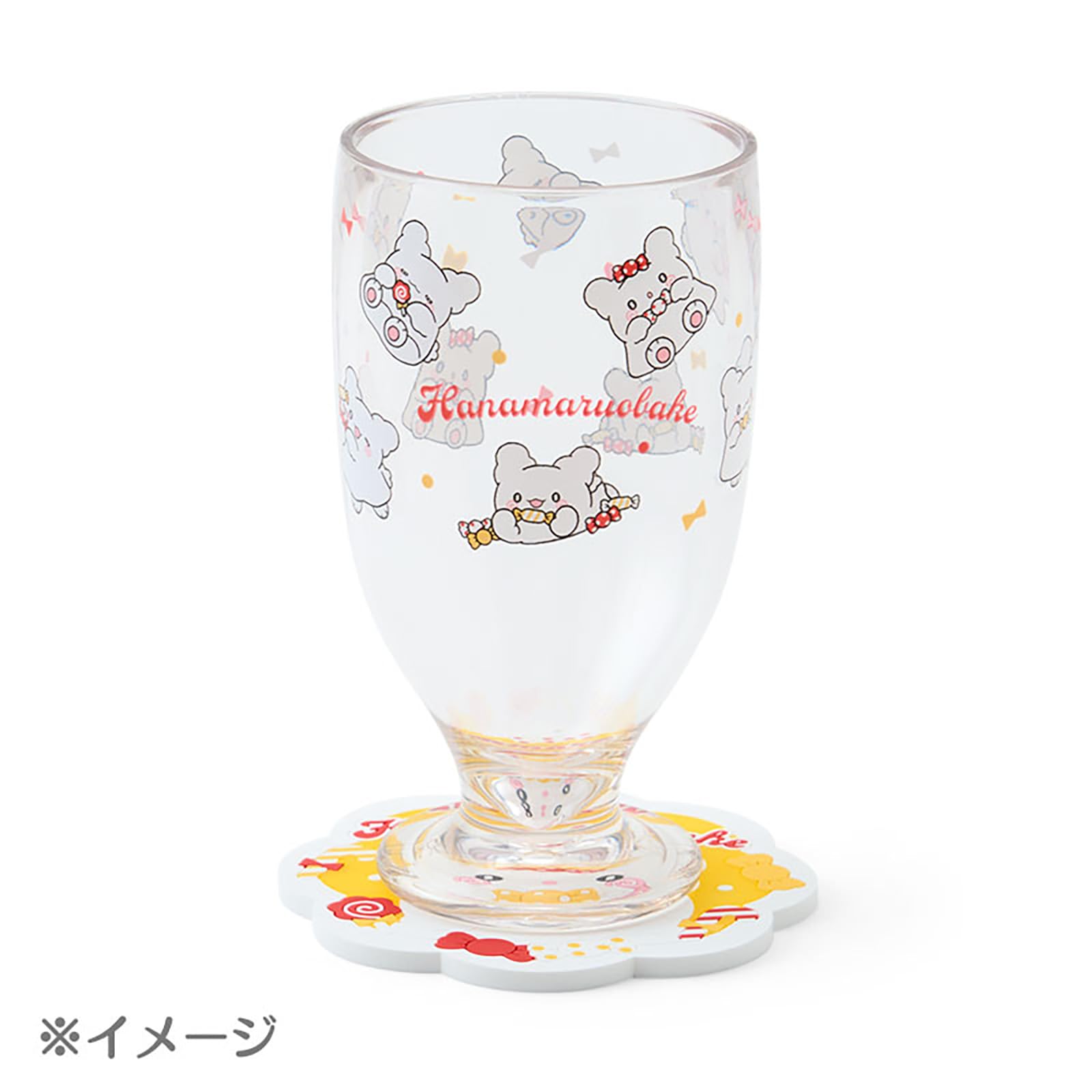 Sanrio Rubber Coaster I Love Sweets Hanamaru Ghost PVC Steel 485501