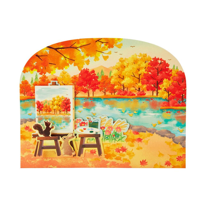 Sanrio Autumn Easel Message Card - Beautiful Autumn Scenery Greeting Card- Japan Figure Store - #1 Bring To You The Best Japanese Goods