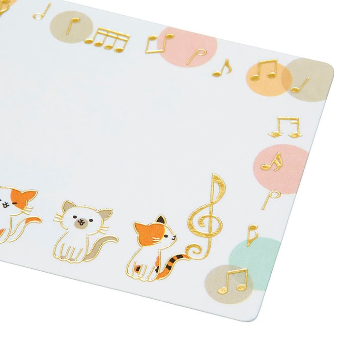Sanrio Message Card Mini Cat & Musical Note Greeting Card - International Shipping- Japan Figure Store - #1 Bring To You The Best Japanese Goods