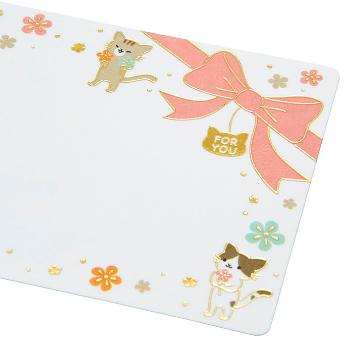 Sanrio Message Card Mini Card Cat Flower Ribbon Greeting Card - Overseas Shipping- Japan Figure Store - #1 Bring To You The Best Japanese Goods