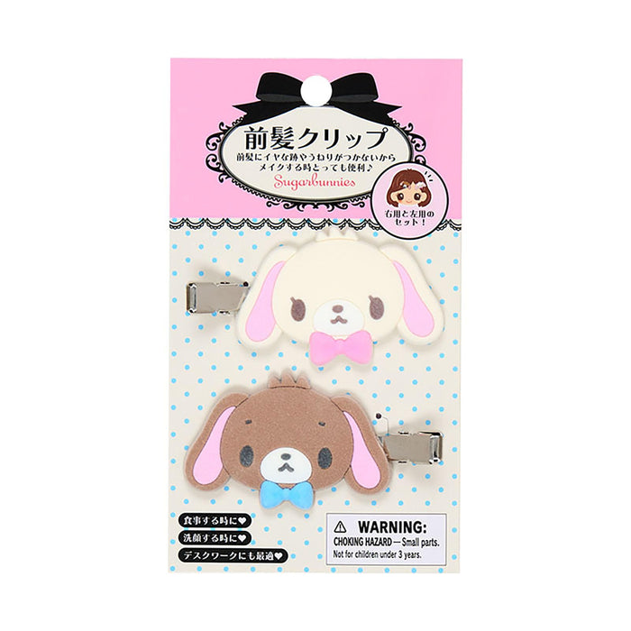 Sanrio Sugar Bunnies, lot de 2 pinces à cheveux pour frange, faces droite et gauche, 3 ans et plus.