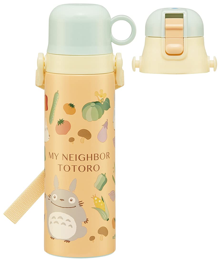 Skater Totoro Kids Water Bottle Stainless Steel 570ml with Cup Ghibli Vegetable Colors- Japan Figure Store - #1 Bring To You The Best Japanese Goods