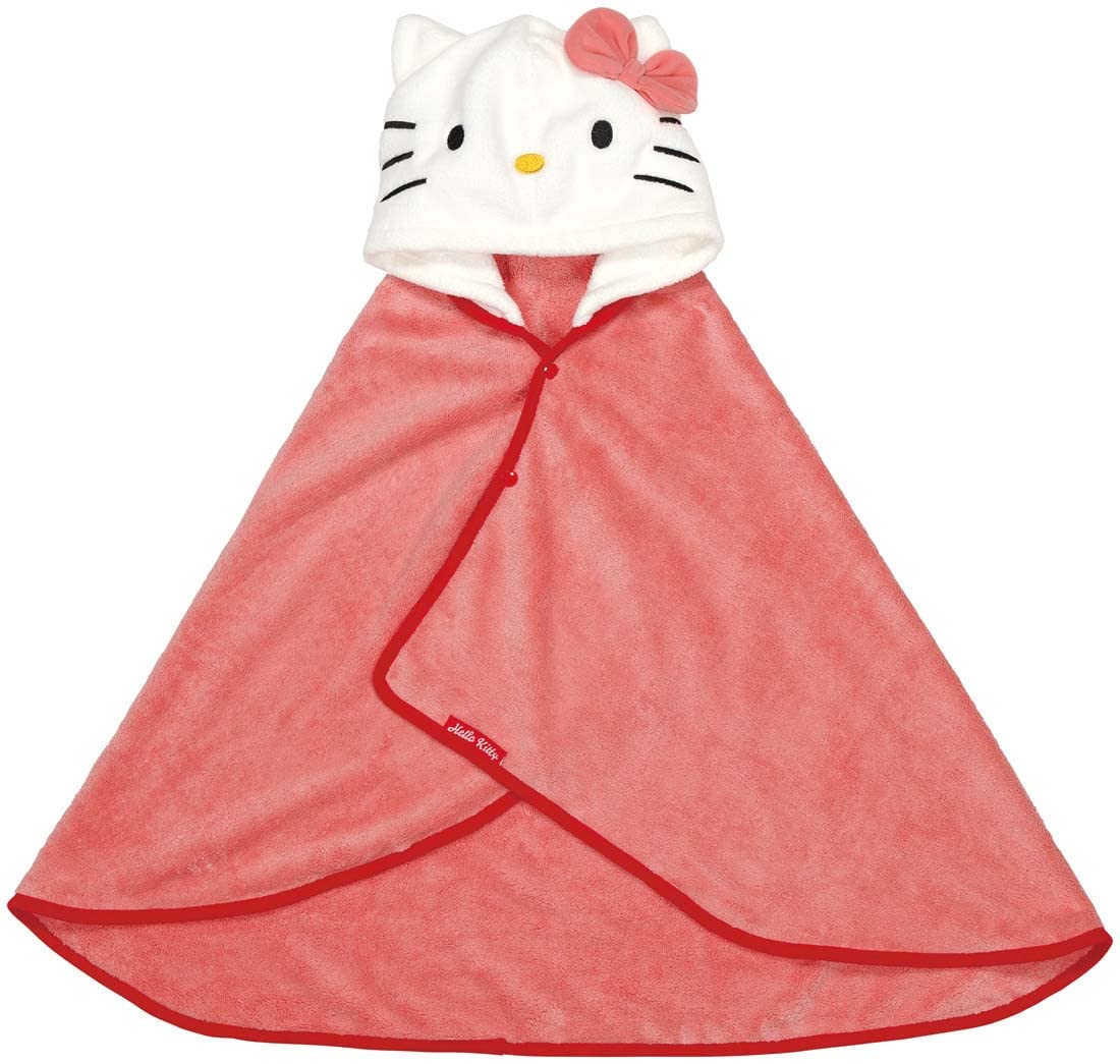 Skater Hello Kitty Quick-Drying Hooded Bath Poncho Sanrio 108cm x 92cm- Japan Figure Store - #1 Bring To You The Best Japanese Goods