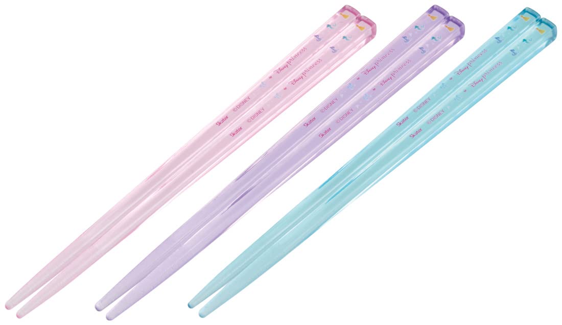 Skater Disney Princess Acrylic Chopsticks Set of 3 16.5cm Made in Japan- Japan Figure Store - #1 Bring To You The Best Japanese Goods