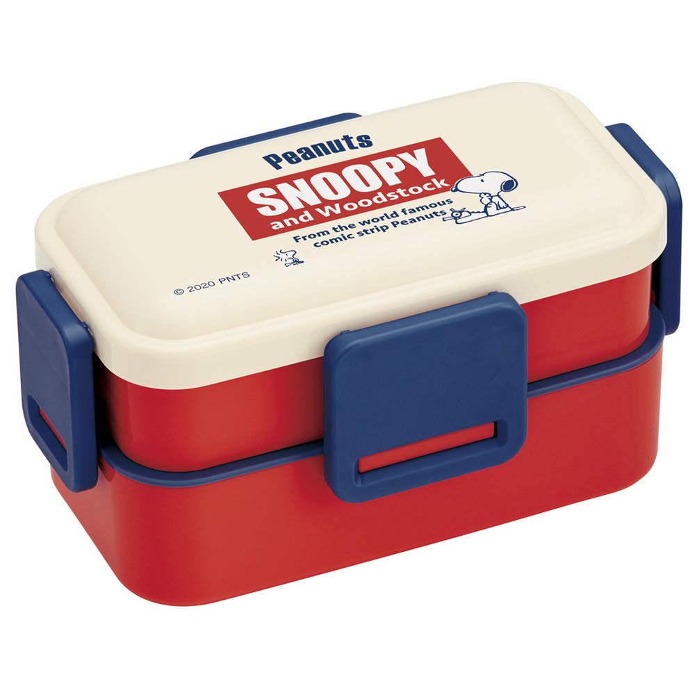 Skater Ag+ Antibacterial 2-Tier Lunch Box 600ml Snoopy Retro Made in Japan- Japan Figure Store - #1 Bring To You The Best Japanese Goods