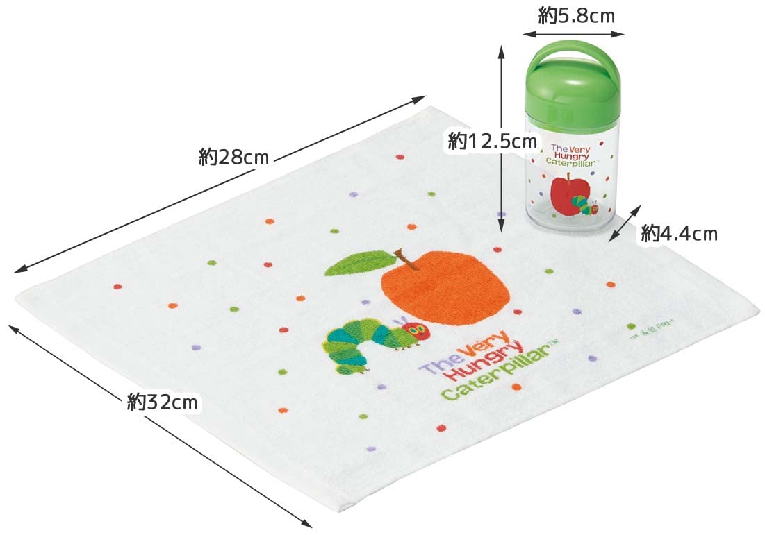 Skater Antibacterial Hand Towel Set Very Hungry Caterpillar Design Made in Japan 32x30.5 cm- Japan Figure Store - #1 Bring To You The Best Japanese Goods