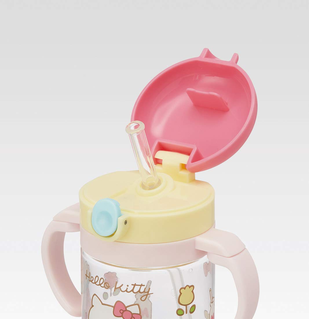 Skater 260Ml Baby Straw Mug with Foldable Two-Handle Sanrio Kitty 70s Suitable for Ages 1 and Up- Japan Figure Store - #1 Bring To You The Best Japanese Goods