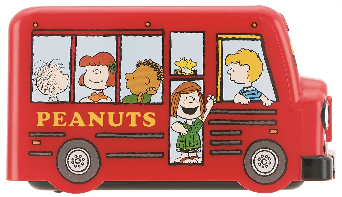 Skater Snoopy Peanuts Bus-Shaped Lunch Box with Secure Belt- Japan Figure Store - #1 Bring To You The Best Japanese Goods