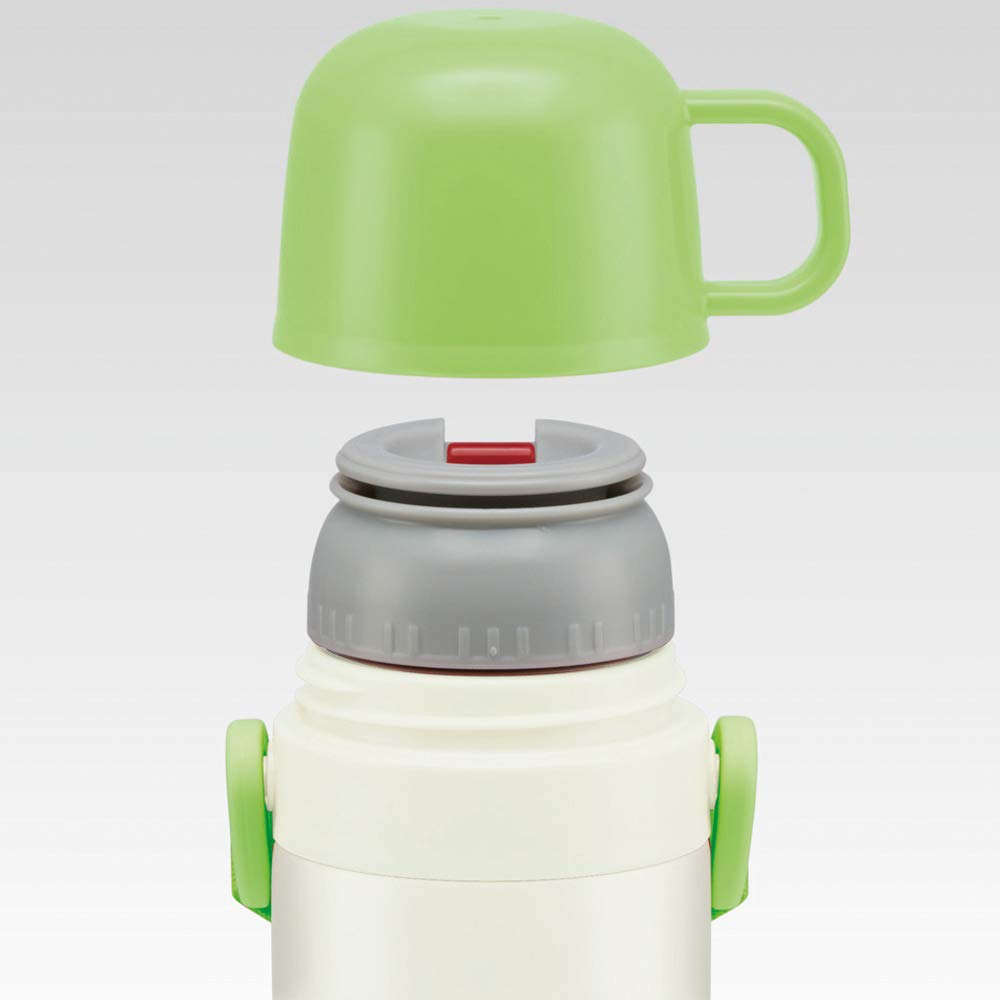 Skater Kids 2-Way Stainless Steel Sports Water Bottle with Cup Shimajiro Design 430ml- Japan Figure Store - #1 Bring To You The Best Japanese Goods