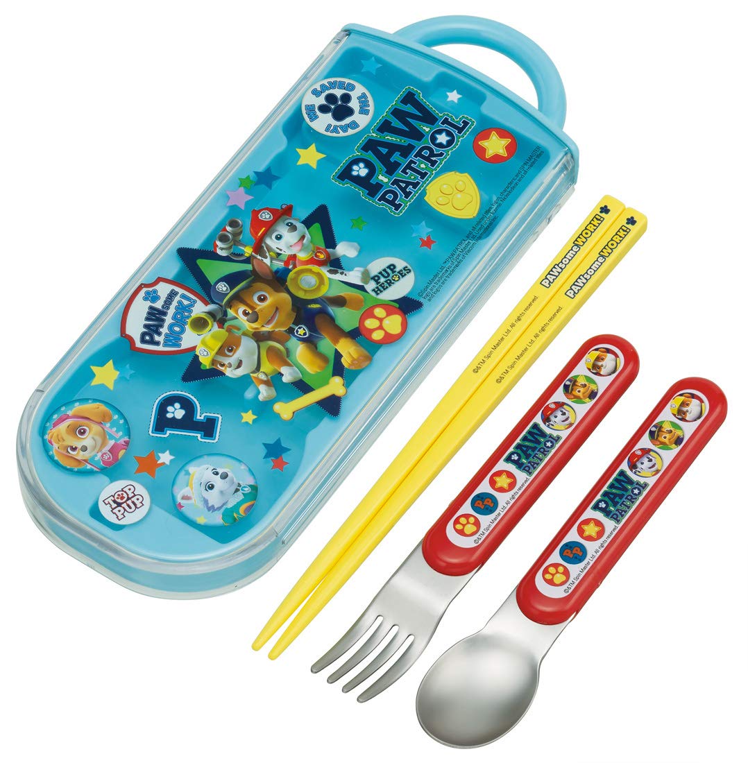 Skater Paw Patrol Boys Trio Set - Antibacterial Lunch Box Spoon Fork Chopsticks Made in Japan- Japan Figure Store - #1 Bring To You The Best Japanese Goods