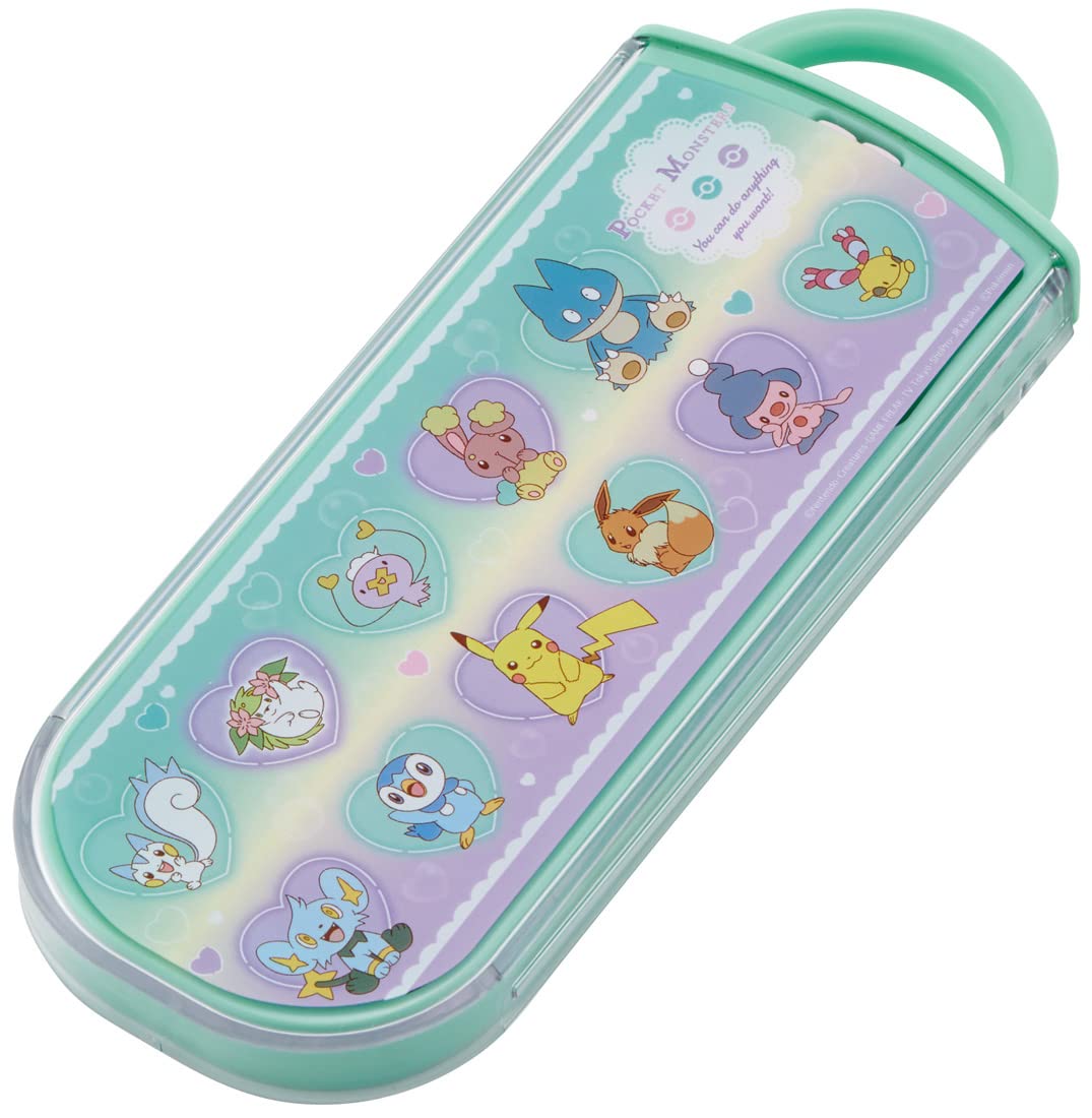 Skater Pokemon Heart Trio Set - Kids Antibacterial Lunch Box Chopsticks Spoon and Fork - Made in Japan- Japan Figure Store - #1 Bring To You The Best Japanese Goods