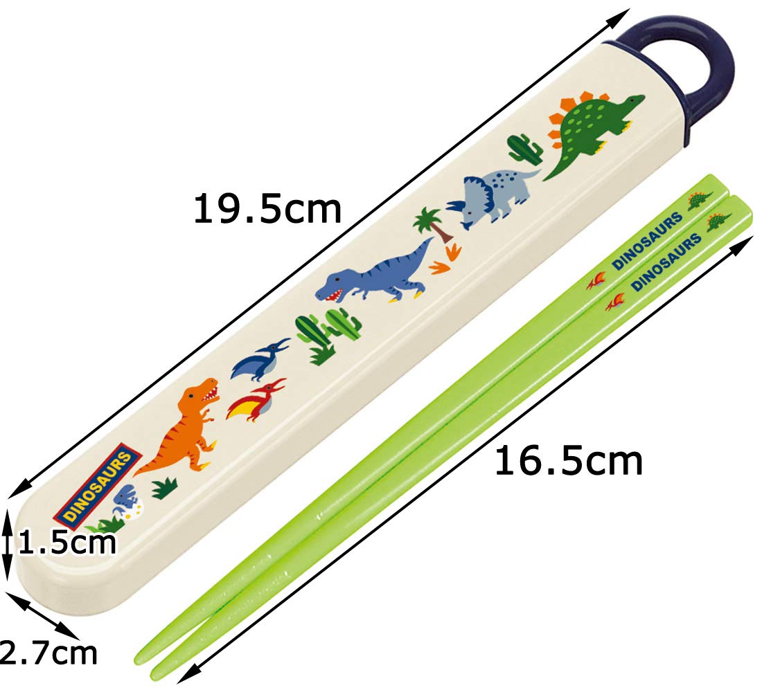 Skater Dinosaur Kids Chopsticks and Case Set Made In Japan - ABS2AM-A- Japan Figure Store - #1 Bring To You The Best Japanese Goods